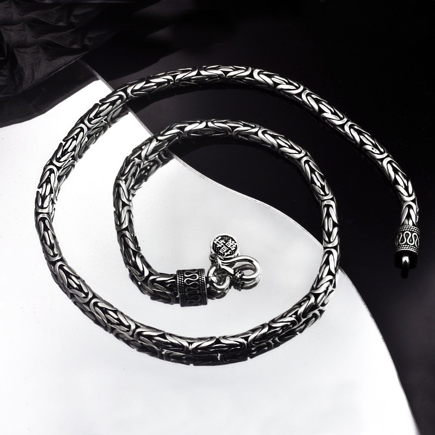 Custom Reserved - 5mm Byzantine Chain S925 Sterling Silver Necklace