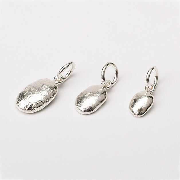 Coffee Bean Necklace, Silver Coffee Bean Pendant, Coffee Bean Charm, 925  Sterling Silver Charm, Simple Silver Chain
