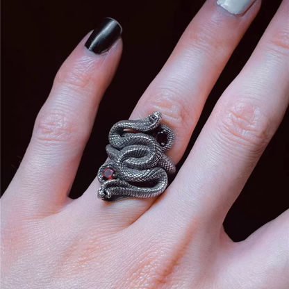 Twining Cobra Silver Ring