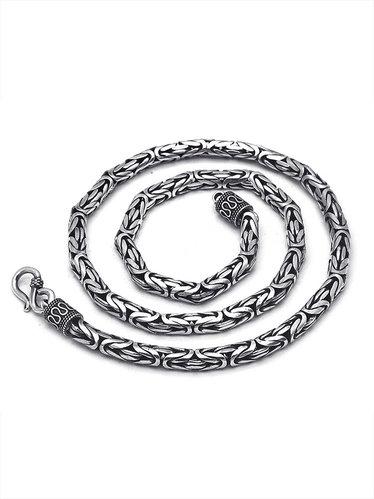 Custom Reserved - 5mm Byzantine Chain S925 Sterling Silver Necklace