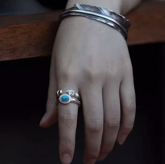 波西米亞風格 印地安勇者之箭 S925銀 可疊戴戒指