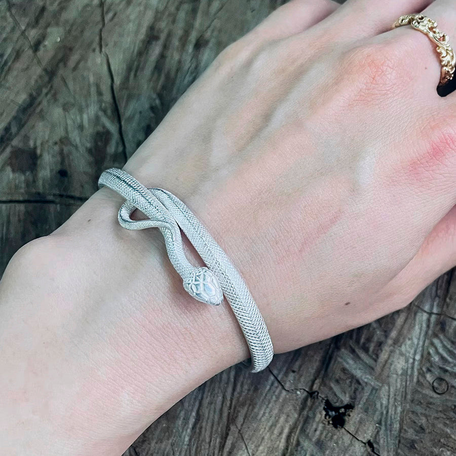 Snake Bangle Bracelet Handmade Solid Stering Silver