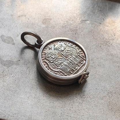 Ancient Greek Coin and Tree of Life Locket Pendant