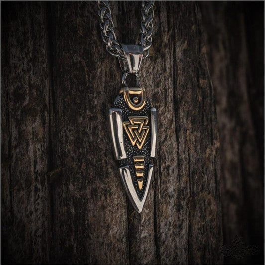 Odin Spearhead Valknut Viking Necklace