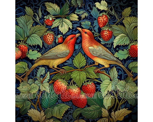 Birds in Strawberry Field Digital Art Download