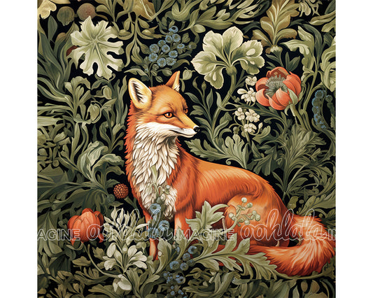 Fox in Garden Digital Art Download