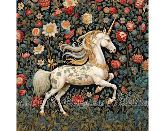 Unicorn in Garden Digital Art Download