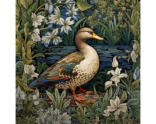 Duck in Garden Digital Art Download