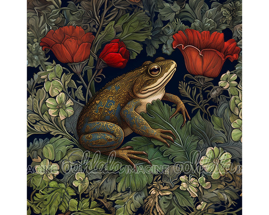 Frog in Garden Digital Art Download