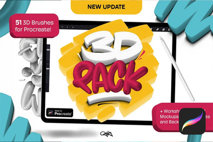 Procreate 筆刷38款創意立體3D手繪塗鴉iPad Procreate繪畫筆刷套組
