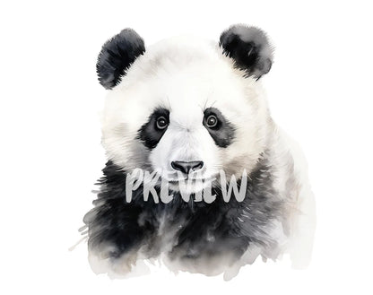 Watercolor Panda Bear Clipart