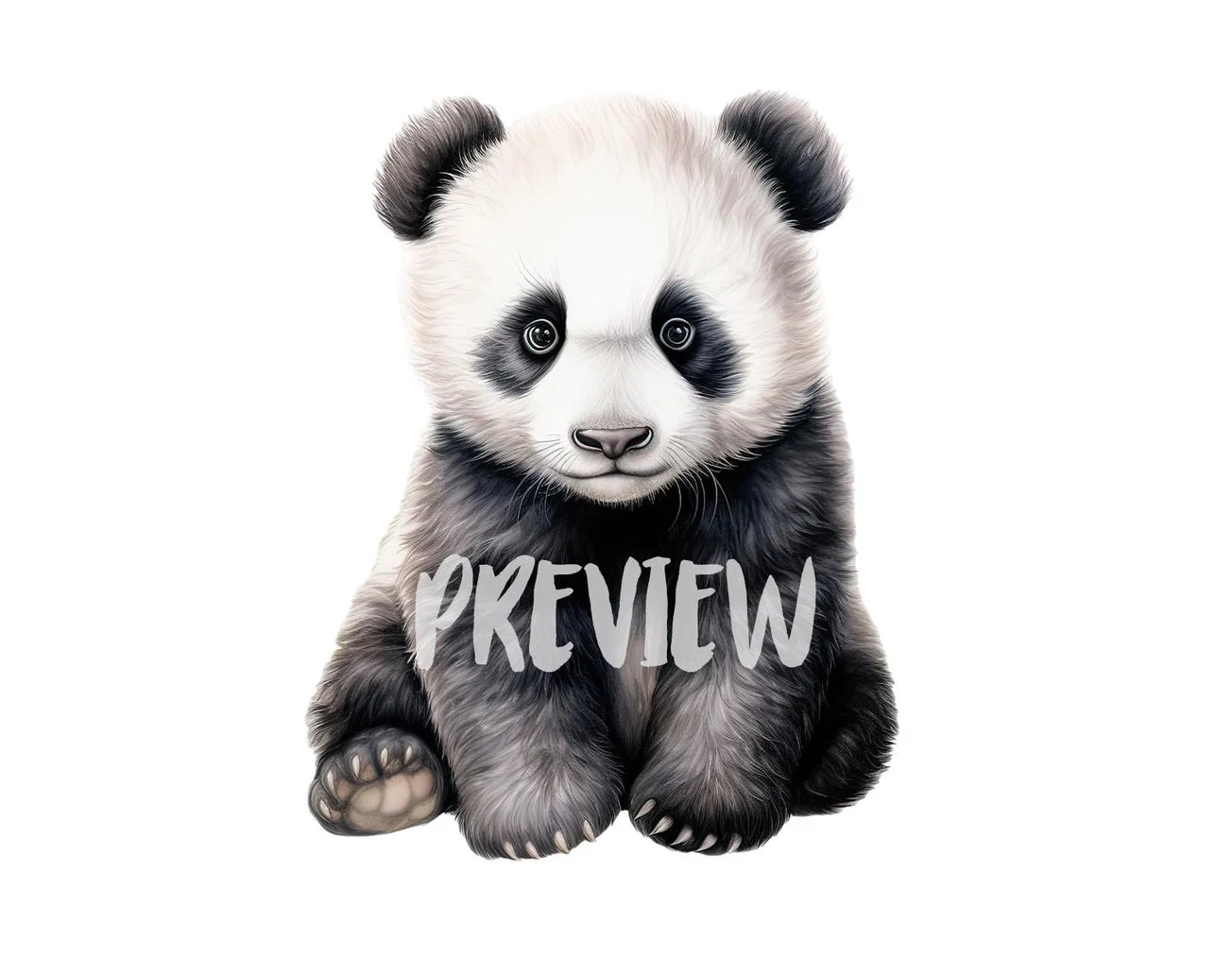 Watercolor Panda Bear Clipart