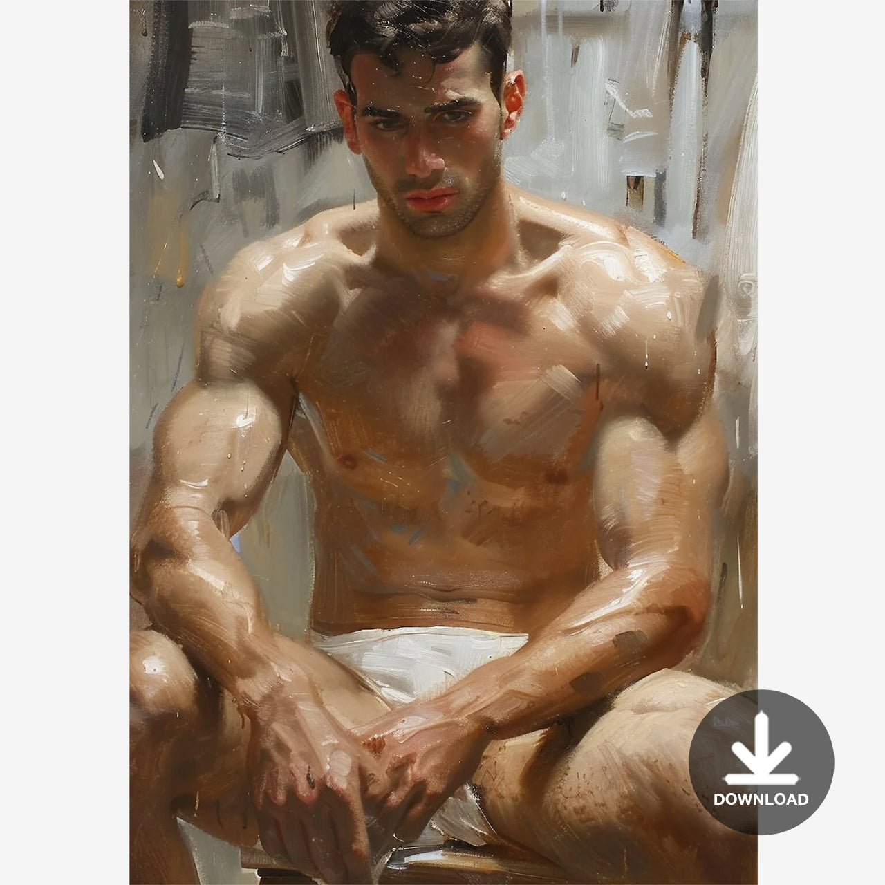 Impressionistic Painting Male in an Art Studio (3) | Digital Download