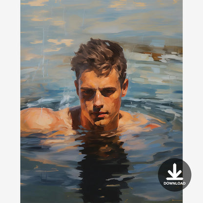 Impressionistic Painting, Male Portrait | Digital Download