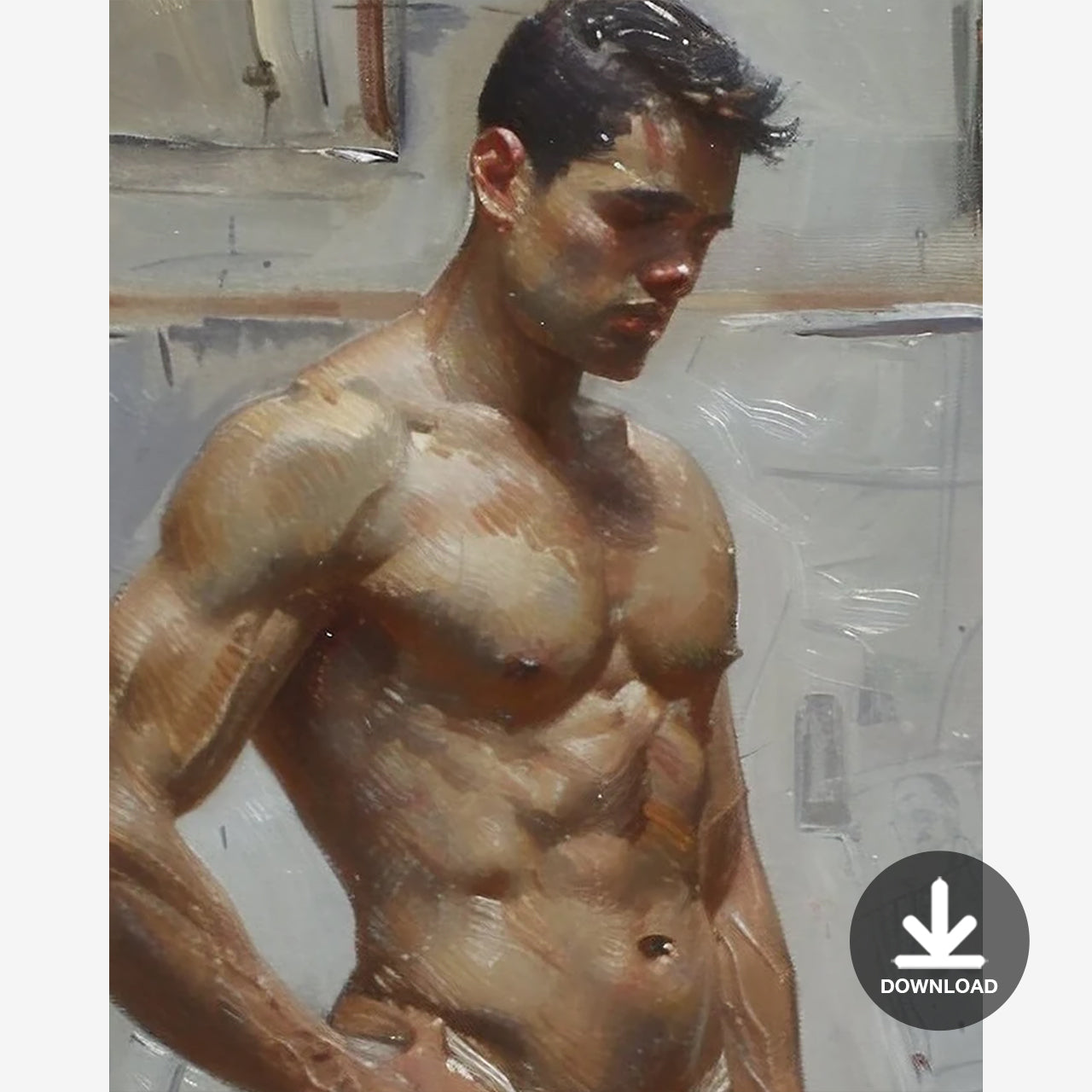 Impressionistic Painting Male in an Art Studio (2) | Digital Download