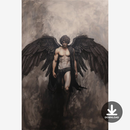 Digital Painting of a Male Angel, Male Portrait | Digital Download