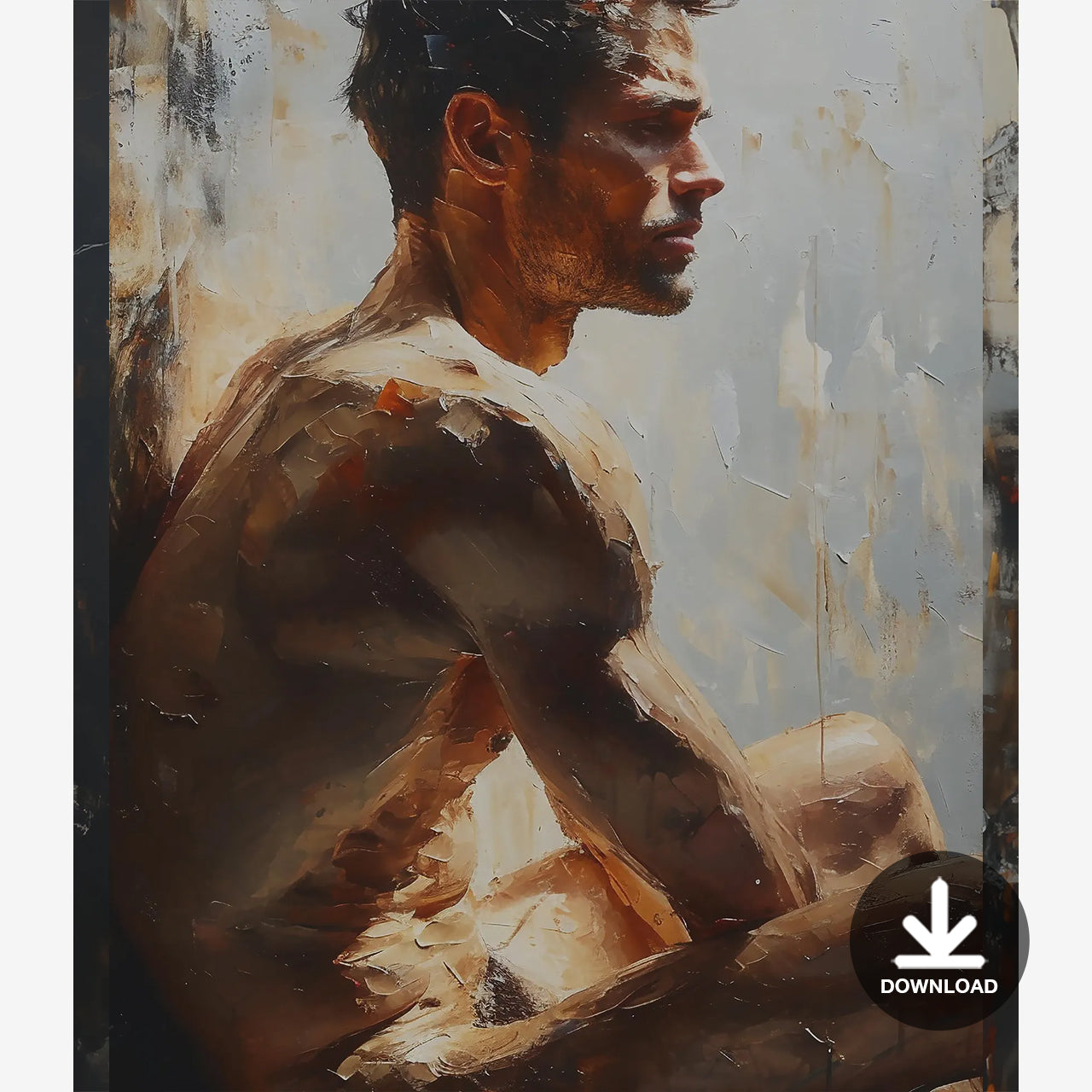 Impressionistic Male Portrait Painting | Digital Download