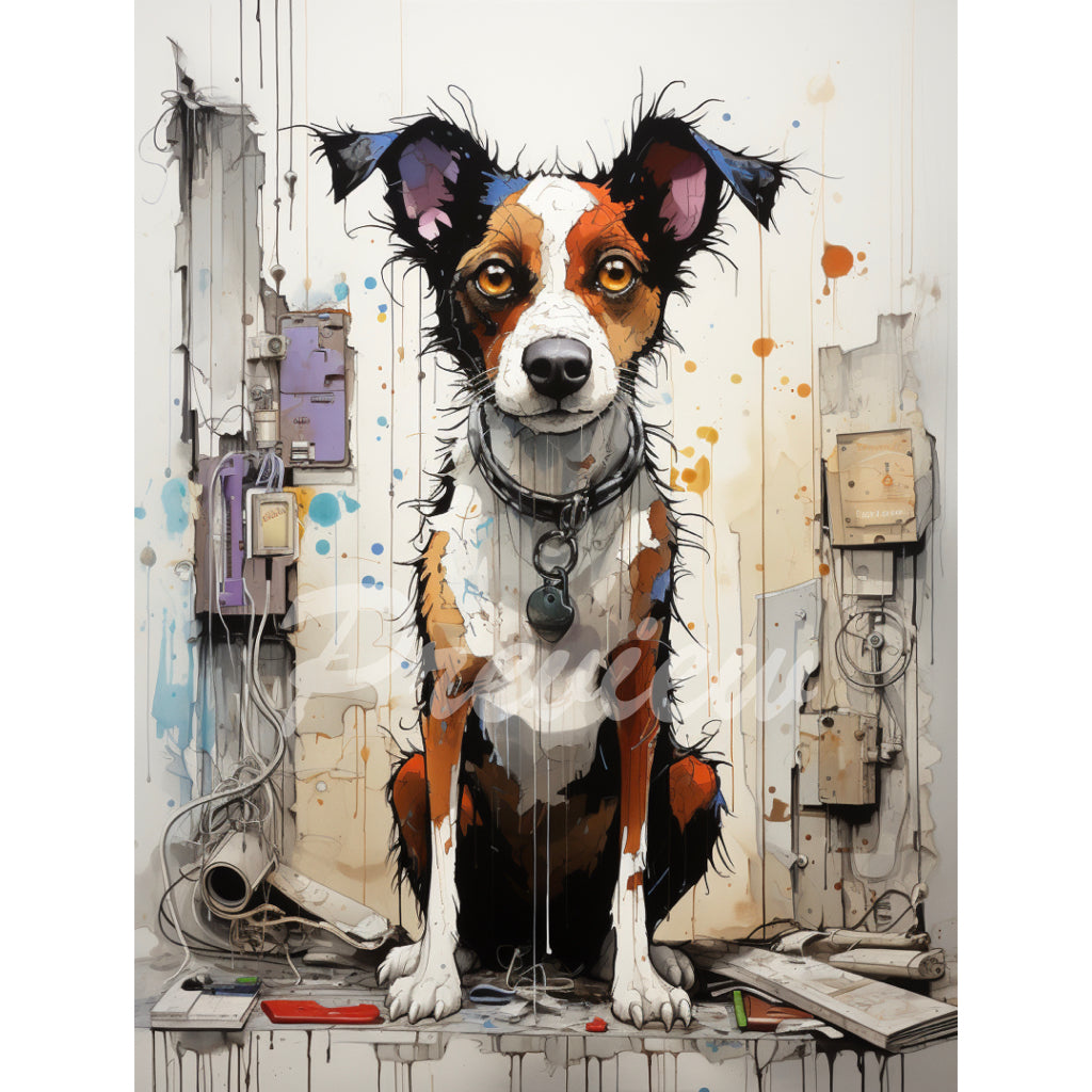 Artistic Puppy Illustration 4K JPG X10 Neo-Expressionism Dog Art Download