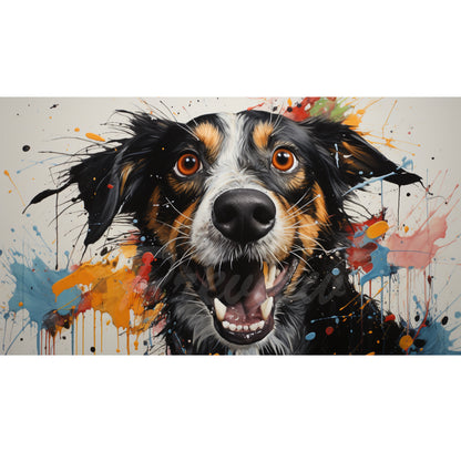 Artistic Puppy Illustration 4K JPG X10 Neo-Expressionism Dog Art Download