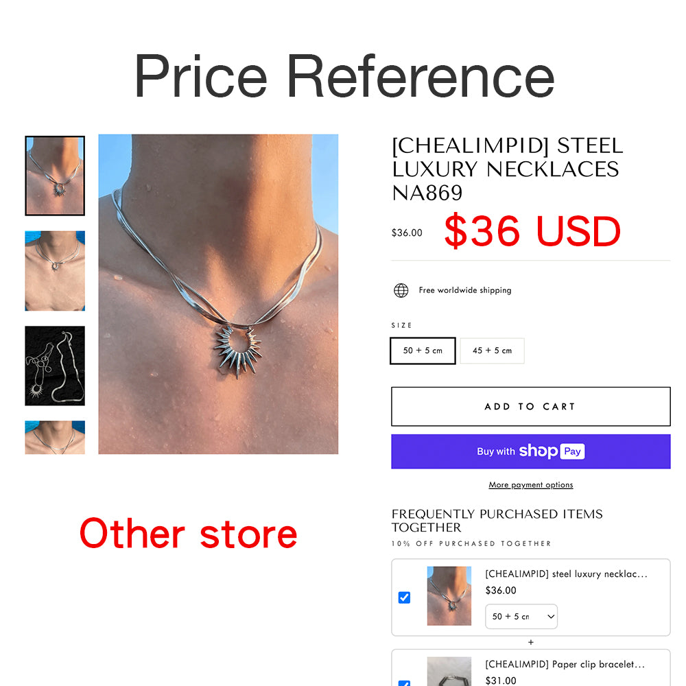 Sunburst Layered 2 in 1 Necklace, Instagram, Kpop, TikTok Street Style Necklace