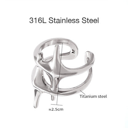 Double Astral Ring 316L Stainless Steel and 18K Gold Plated