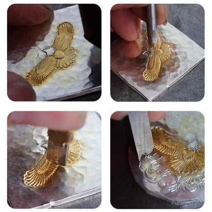 Silver Eagle Medallion Pendant with AU999 24K Gold Accent