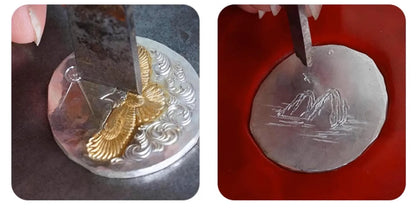 Silver Eagle Medallion Pendant with AU999 24K Gold Accent