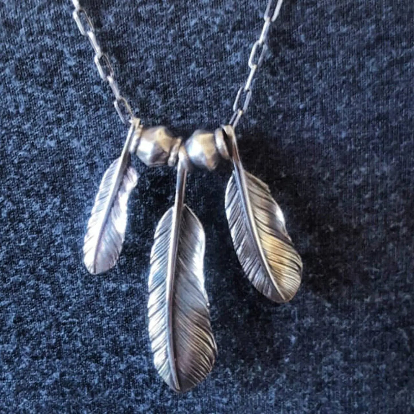 Silver Feather Necklace Red-Tailed Hawk Feather  Boho Jewelry