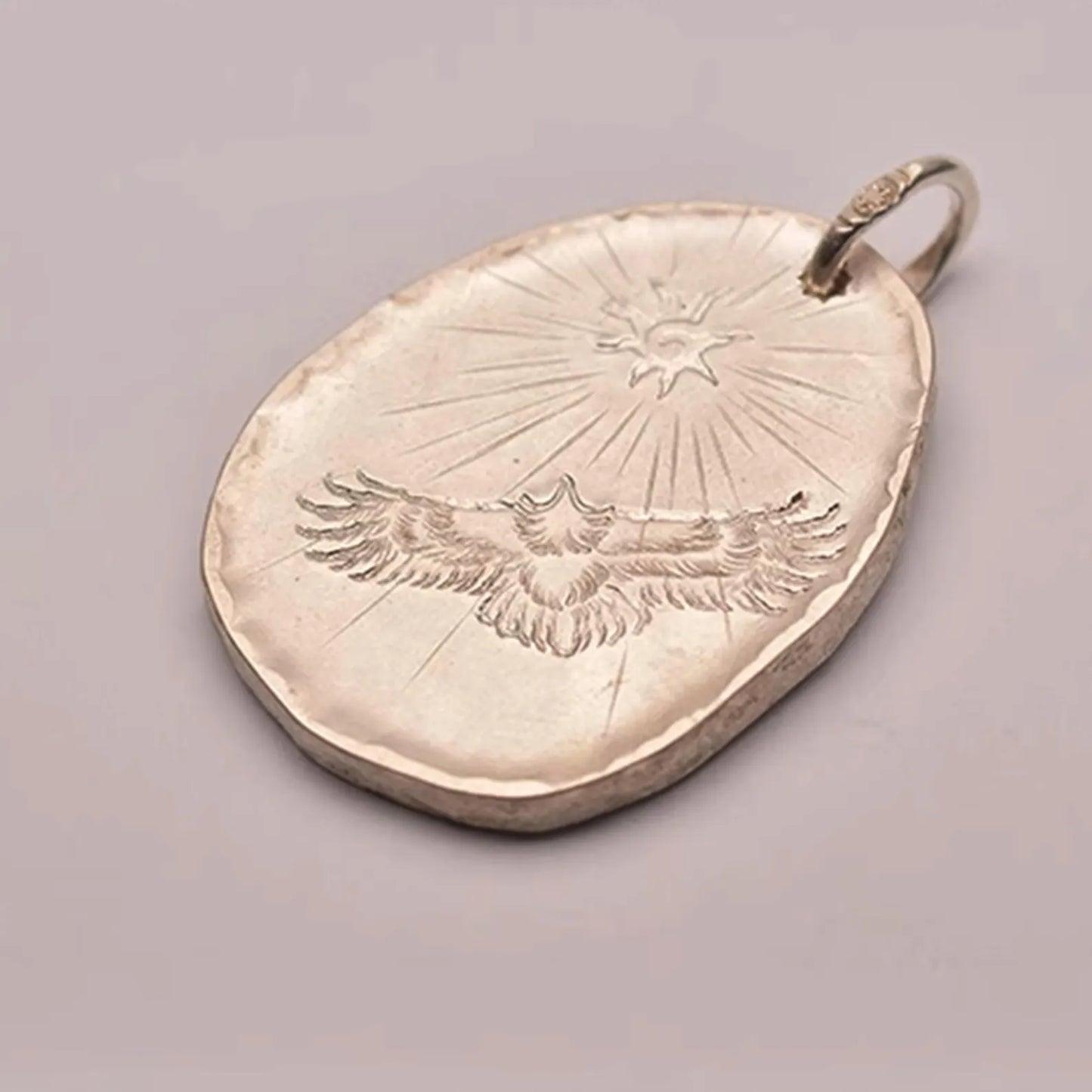 Eagle Medallion Pendant with AU999 24k Gold Accent Bald Eagle Pendant