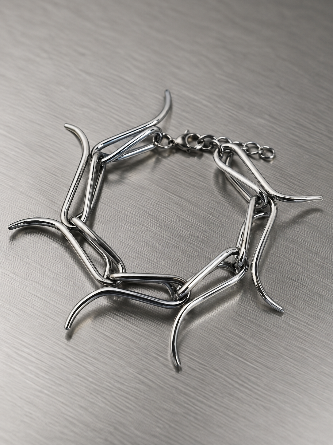 Spike Link Chain Stainless Steel Bracelet