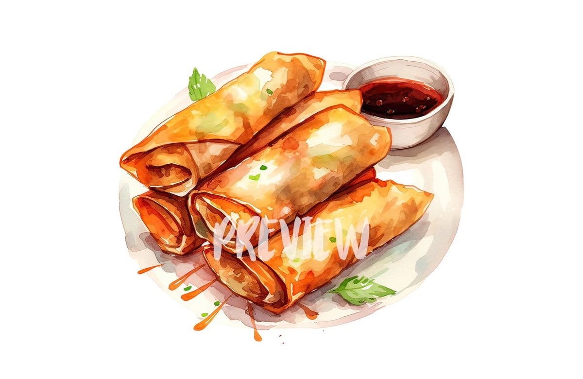 Clip Art Spring Rools Watercolor Spring Rolls Clipart – XY ELEMENT