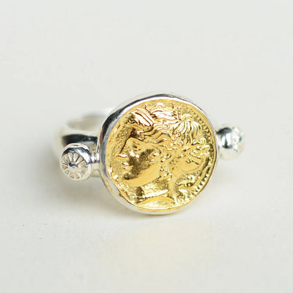 Greek Coin Ring, Ancient Greek Arethusa Coin Ring