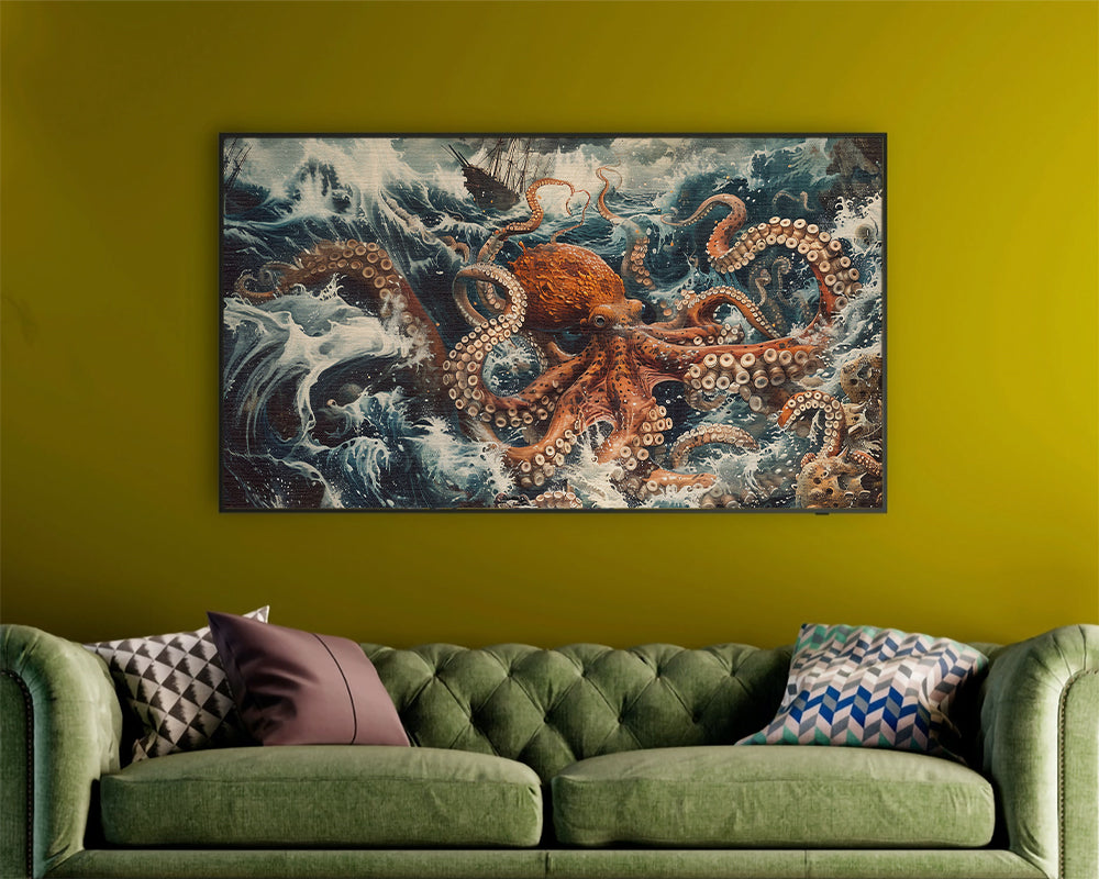 Kraken Awakened Painting Frame TV Art Wallpaper