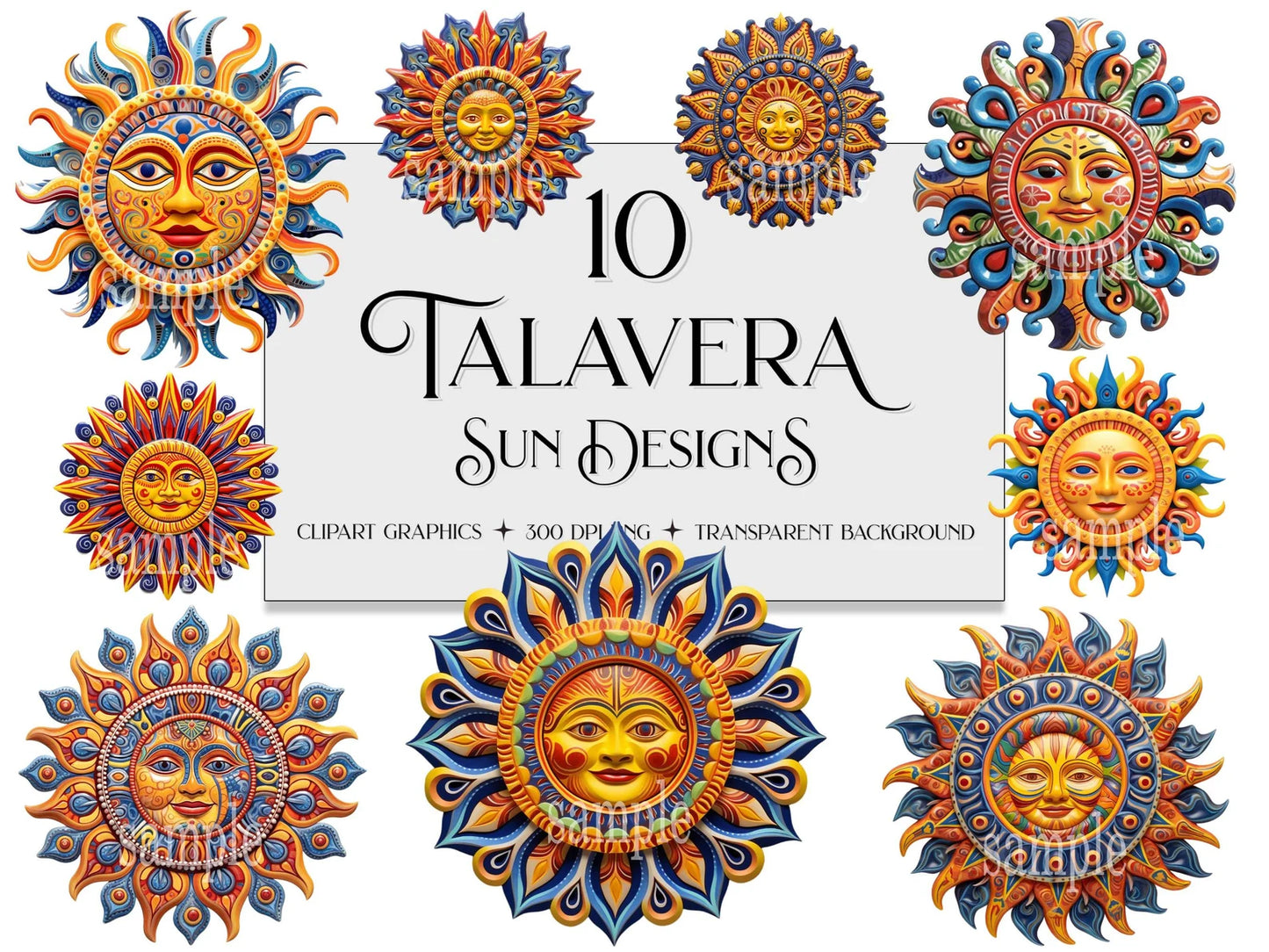 Talavera Sun Clipart PNG