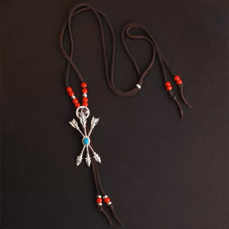 Navajo Triple Arrow Silver Pendant Turquoise Boho Necklace Friendship Free Spirits Southwestern Gifts