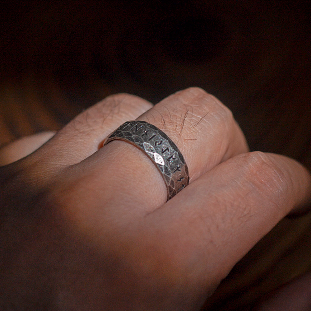 Viking Rune Ring Hammered Ring (Copy)