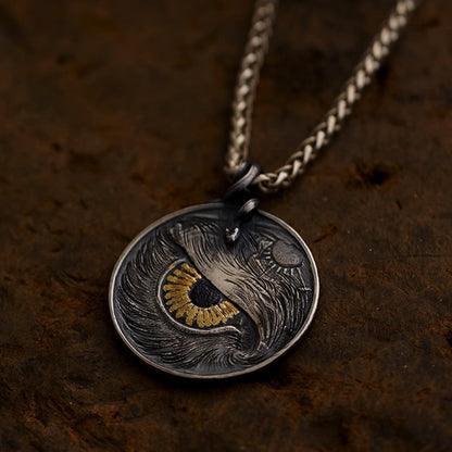 Walking Liberty Eagle Pendant – 18K Gold Eagle Eye & Majestic Eagle Perch