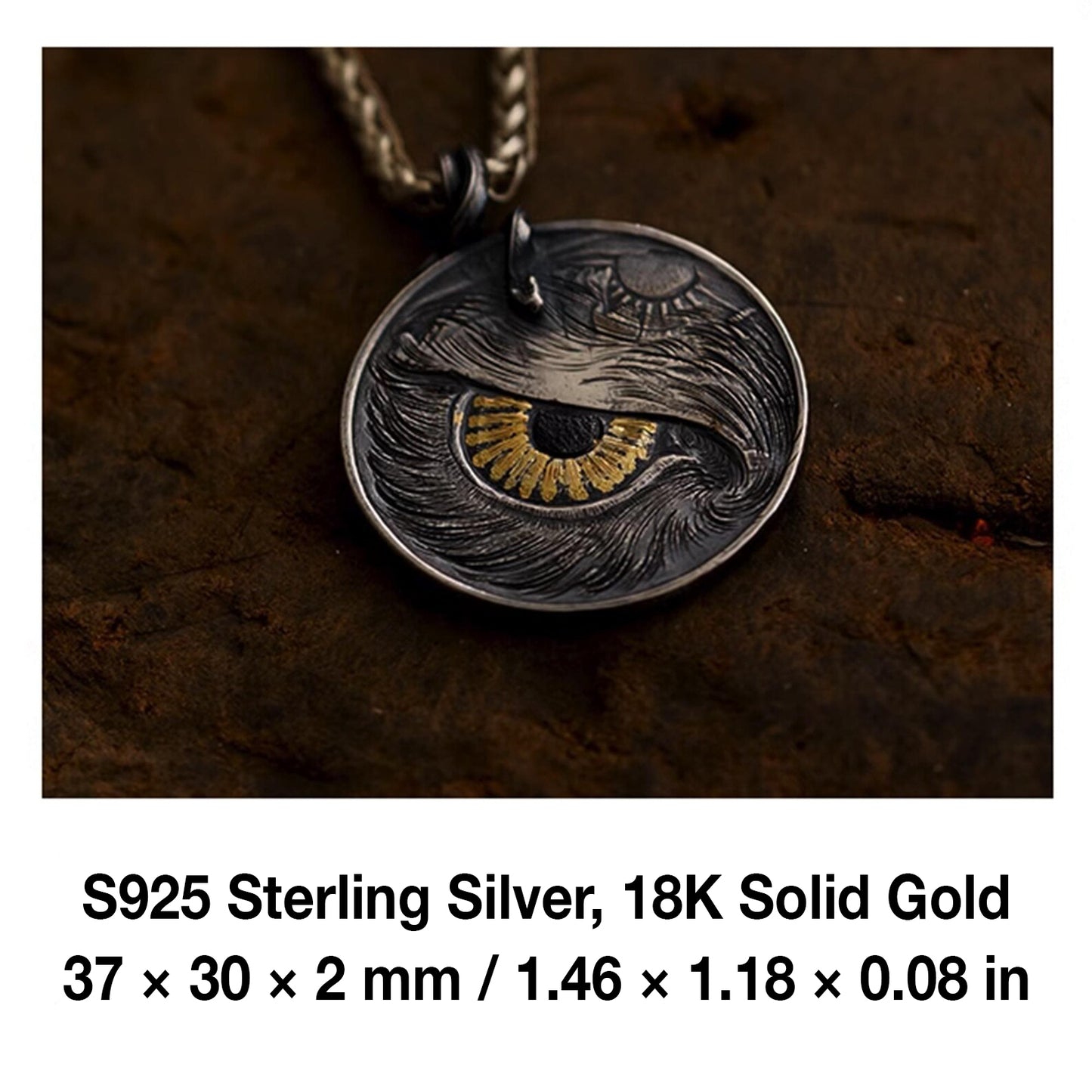 Walking Liberty Eagle Pendant – 18K Gold Eagle Eye & Majestic Eagle Perch