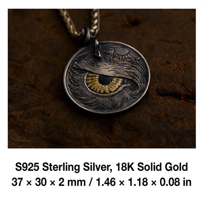 Walking Liberty Eagle Pendant – 18K Gold Eagle Eye & Majestic Eagle Perch