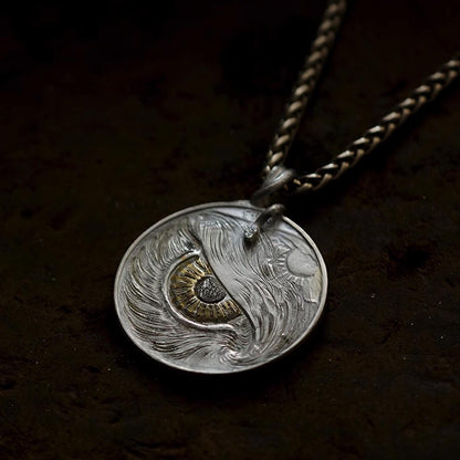 Walking Liberty Eagle Pendant – 18K Gold Eagle Eye & Majestic Eagle Perch