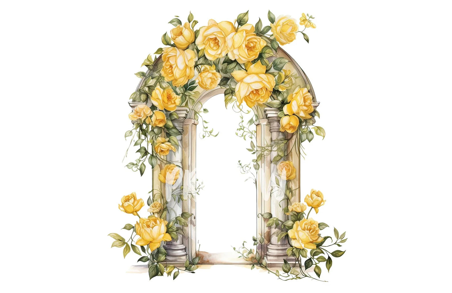 Yellow Roses Arches Clipart