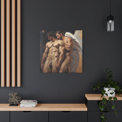 Divine Encounter: Angelic Male Love II | Matte Canvas Stretched 1.25"