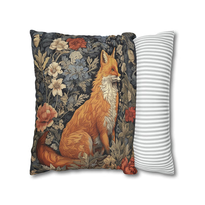 Floral Fox Pillow William Morris Inspired Pillow and Case