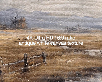 River Meadow Landscape Painting Antique White Art Digital Wallpaper Frame TV Art