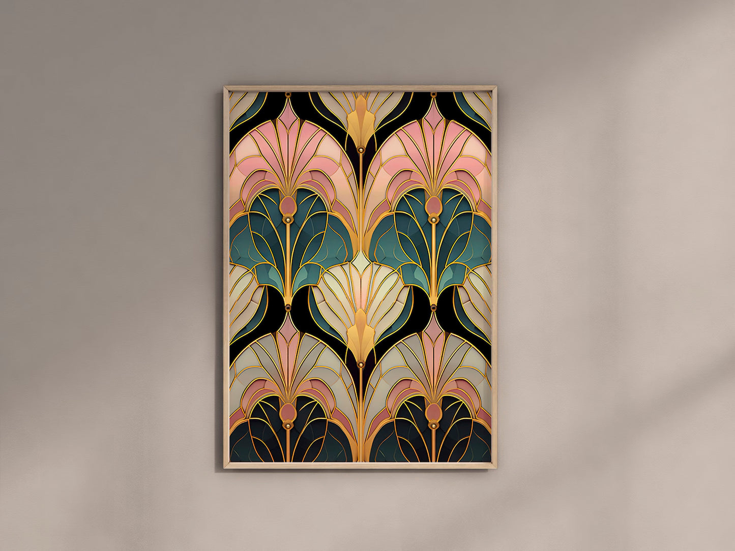 Art Deco Vintage Gold Blush Pink 1920s Wall Art Download