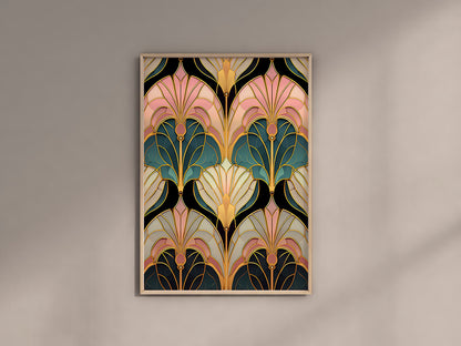 Art Deco Vintage Gold Blush Pink 1920s Wall Art Download