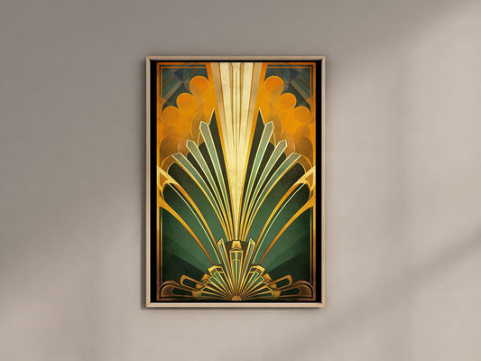 Green Gold Art Deco Poster, Classic Deco Design, Vintage Art Deco Print, 1920s Wall Art