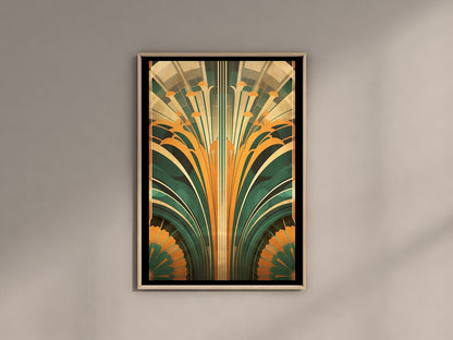 Vintage Green Gold Art Deco Print, Stylish Art Deco Poster, Classic Deco Design, 1920s Wall Art