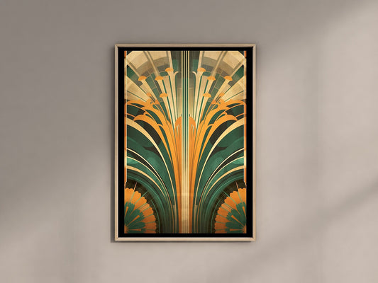 Vintage Green Gold Art Deco Print, Stylish Art Deco Poster, Classic Deco Design, 1920s Wall Art