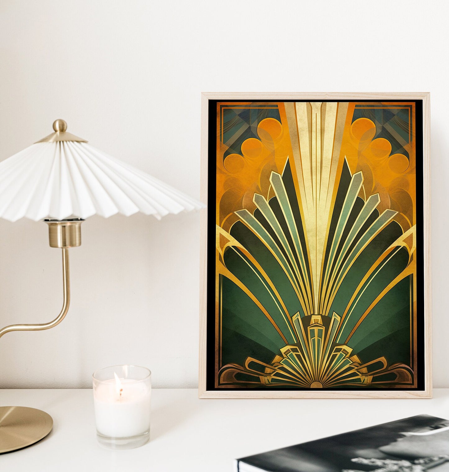 Green Gold Art Deco Poster, Classic Deco Design, Vintage Art Deco Print, 1920s Wall Art